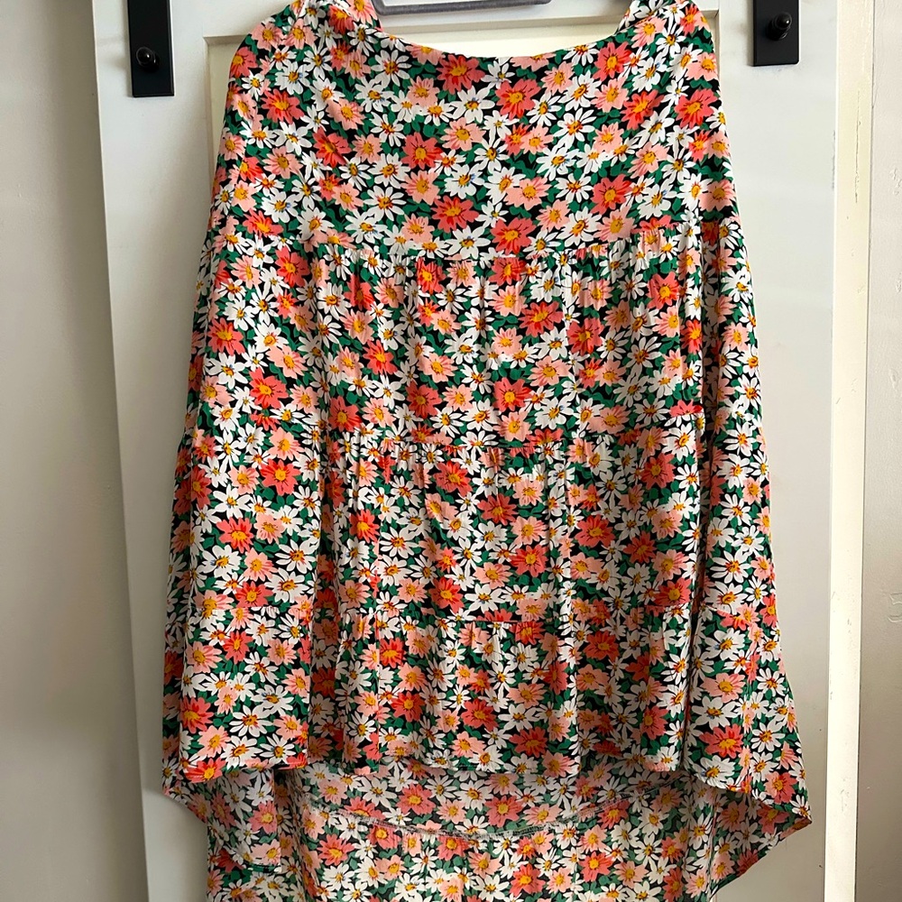 Floral High-Low Skirt